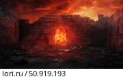 brimstone hell wall ai generated. Стоковое AI-изображение, AI-художник Vectorwin / Фотобанк Лори