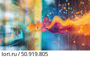 analytics dissolving KPI dashboard ai generated. Стоковое AI-изображение, AI-художник Vectorwin / Фотобанк Лори