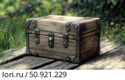 rustic wooden box ai generated. Стоковое AI-изображение, AI-художник Vectorwin / Фотобанк Лори