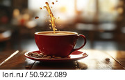 grind pour coffee ai generated. Стоковое AI-изображение, AI-художник Vectorwin / Фотобанк Лори