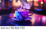 biodegradable transforming coffee cup ai generated. Стоковое AI-изображение, AI-художник Vectorwin / Фотобанк Лори