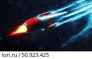 propulsion flowing rocket ai generated. Стоковое AI-изображение, AI-художник Vectorwin / Фотобанк Лори