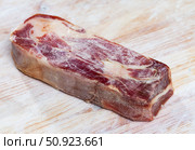 Lacon curado - Spanish national delicacy, jerky pork ham. Стоковое фото, фотограф Яков Филимонов / Фотобанк Лори