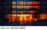 retrofit flickering office building ai generated. Стоковое AI-изображение, AI-художник Vectorwin / Фотобанк Лори