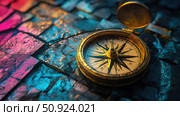 direction flickering compass ai generated. Стоковое AI-изображение, AI-художник Vectorwin / Фотобанк Лори