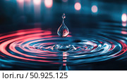 adhesion floating water drop ai generated. Стоковое AI-изображение, AI-художник Vectorwin / Фотобанк Лори
