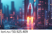 innovation growing startup rocket ai generated. Стоковое AI-изображение, AI-художник Vectorwin / Фотобанк Лори