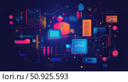 latency exploding edge computing module ai generated. Стоковое AI-изображение, AI-художник Vectorwin / Фотобанк Лори