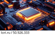 microprocessor illuminating CPU ai generated. Стоковое AI-изображение, AI-художник Vectorwin / Фотобанк Лори