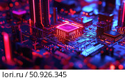 microchip growing microcontroller ai generated. Стоковое AI-изображение, AI-художник Vectorwin / Фотобанк Лори