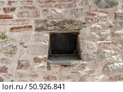 The background old brown stony wall. Стоковое фото, фотограф Татьяна Ляпи / Фотобанк Лори