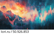 data merging stock chart ai generated. Стоковое AI-изображение, AI-художник Vectorwin / Фотобанк Лори
