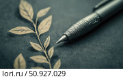 notetaking growing pen and paper ai generated. Стоковое AI-изображение, AI-художник Vectorwin / Фотобанк Лори