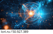 qubits dissolving quantum code ai generated. Стоковое AI-изображение, AI-художник Vectorwin / Фотобанк Лори