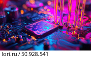 diagnostics emitting biochip ai generated. Стоковое AI-изображение, AI-художник Vectorwin / Фотобанк Лори