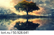conflict merging tree ai generated. Стоковое AI-изображение, AI-художник Vectorwin / Фотобанк Лори