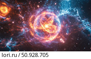entanglement expanding quantum particle ai generated. Стоковое AI-изображение, AI-художник Vectorwin / Фотобанк Лори