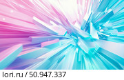 A compelling abstract with geometric shards in pink and teal tones, generating a dynamic and futuristic concept. Стоковое AI-изображение, AI-художник Данила Большаков / Фотобанк Лори