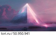 ancient beaming pyramid ai generated. Стоковое AI-изображение, AI-художник Vectorwin / Фотобанк Лори