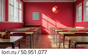 classroom school red ai generated. Стоковое AI-изображение, AI-художник Vectorwin / Фотобанк Лори