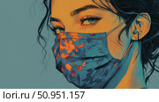 smwearable syncing face mask ai generated. Стоковое AI-изображение, AI-художник Vectorwin / Фотобанк Лори
