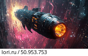 orbit spiraling rocket ai generated. Стоковое AI-изображение, AI-художник Vectorwin / Фотобанк Лори