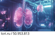 physiology floating lungs ai generated. Стоковое AI-изображение, AI-художник Vectorwin / Фотобанк Лори