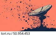 disintegration disintegrating satellite dish ai generated. Стоковое AI-изображение, AI-художник Vectorwin / Фотобанк Лори
