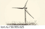 power fading wind turbine ai generated. Стоковое AI-изображение, AI-художник Vectorwin / Фотобанк Лори