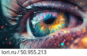 blindness disintegrating eye ai generated. Стоковое AI-изображение, AI-художник Vectorwin / Фотобанк Лори