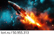 explosion exploding rocket ai generated. Стоковое AI-изображение, AI-художник Vectorwin / Фотобанк Лори