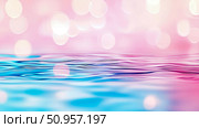 An ethereal liquid surface with gentle ripples under a soft pink bokeh lightscape, ideal for serene abstract artwork or tranquil digital display. Стоковое AI-изображение, AI-художник Данила Большаков / Фотобанк Лори