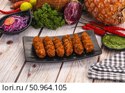 Indian minced meat kebab kofta. Стоковое фото, фотограф Андрей Старостин / Фотобанк Лори