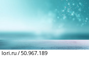Calming abstract blue background with soft light bokeh effects and minimal texture at dawn by the water. Стоковое AI-изображение, AI-художник Сергей Толмачёв / Фотобанк Лори