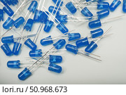 Blue LED lamps. A scattering of electronic elements. Light-emitting diodes. Стоковое фото, фотограф Valeriy Lushchikov / Фотобанк Лори