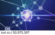 Knowledge graph visualizing interconnected data points with digital lines and geometric shapes, representing complex information networks in technological landscape. Стоковое AI-видео, аниматор Данил Руденко / Фотобанк Лори