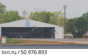 Phuket airfield, hangar, helicopter. Редакционное видео, видеограф Игорь Жоров / Фотобанк Лори