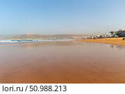 Sandy beach on the Atlantic Ocean in Agadir, Morocco. Стоковое фото, фотограф Евгений Ткачёв / Фотобанк Лори