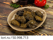 Stuffed dolma - meat in grape leaves. Стоковое фото, фотограф Андрей Старостин / Фотобанк Лори