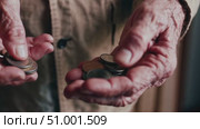 Senior hands carefully counting scattered coins, revealing economic challenges and financial vulnerability in aging population. Стоковое AI-видео, аниматор Данил Руденко / Фотобанк Лори