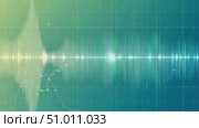 Abstract audio wave motion equalizer on turquoise background. Digital waveform music waves oscillation modern. Music line graph, sound frequency spectrum. Minimalist form audio. Стоковое AI-видео, аниматор Ирина / Фотобанк Лори