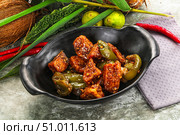 Indian cuisine - paneer with chilli. Стоковое фото, фотограф Андрей Старостин / Фотобанк Лори