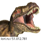 Close-up of Tyrannosaurus Rex dinosaur with mouth open. Стоковое фото, фотограф Leonello Calvetti/Stocktrek Images / ТАСС / Фотобанк Лори
