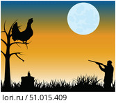 Huntsman on black grouse. Стоковая иллюстрация, иллюстратор Шипицин Евгений Витальевич / Фотобанк Лори