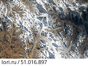 View from space of Mount Everest on the Qinghai-Tibetan Plateau. Стоковое фото, фотограф Stocktrek Images, Inc. / ТАСС / Фотобанк Лори