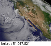 Satellite view of the Southern California June Gloom. Стоковое фото, фотограф Stocktrek Images, Inc. / ТАСС / Фотобанк Лори