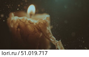 Soft glow of a candle illuminates a room as wax drips slowly at night. Стоковое AI-видео, аниматор Сергей Толмачёв / Фотобанк Лори