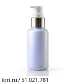 White Pump Bottle of Primer on a White Background. Generative AI. Стоковое AI-изображение, AI-художник Roman Zavorotny / Фотобанк Лори