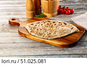 Turkish Kutab staffed green herbs. Стоковое фото, фотограф Андрей Старостин / Фотобанк Лори