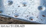 Grunge texture background with old damaged metal surface, abstract industrial wallpaper showing rusty and scratched steel plate with dents for vintage design concept. Стоковое фото, фотограф Павел Муравьев / Фотобанк Лори